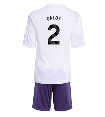 Lacne Dětský Futbalové dres Manchester United Diogo Dalot #2 2025-26 Krátky Rukáv - Preč (+ trenírky)